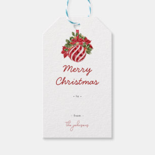 Minimalist Whimsical Script Bauble Christmas Gift Tags