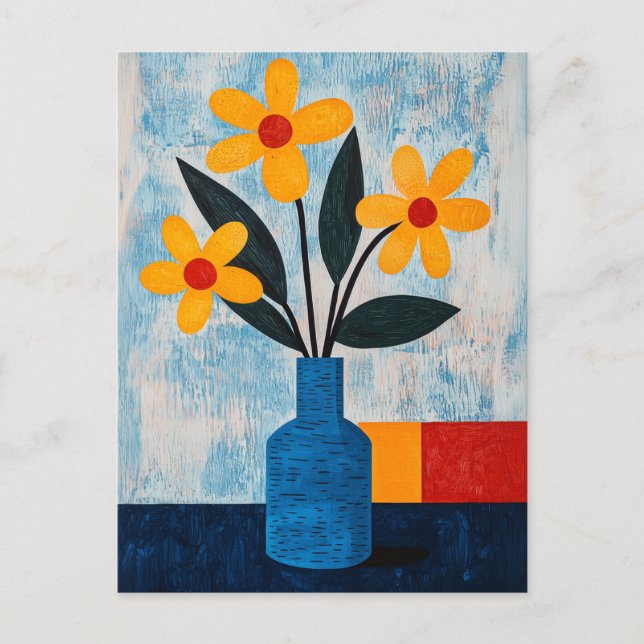 Minimalist Whimsy Flowers No.034 Postcard (Front)