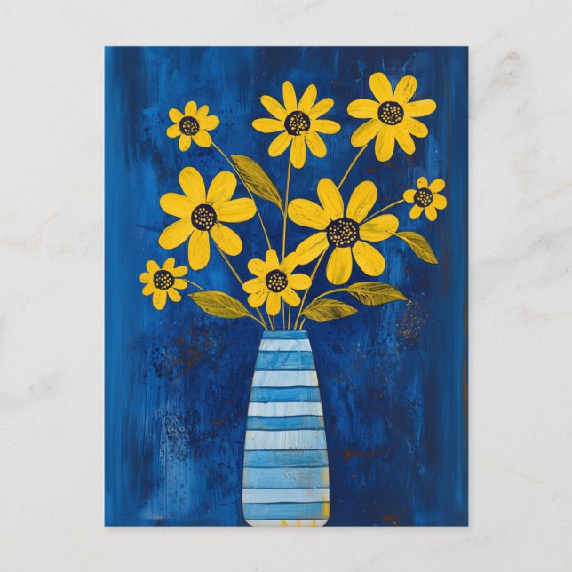 Minimalist Whimsy Flowers No.035 Postcard (Front)