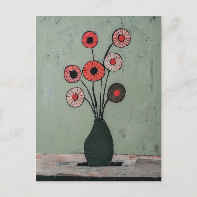 Minimalist Whimsy Flowers No.044 Postcard (Front)