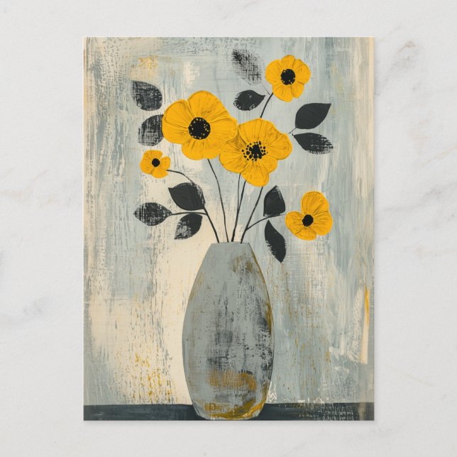 Minimalist Whimsy Flowers No.051 Postcard (Front)