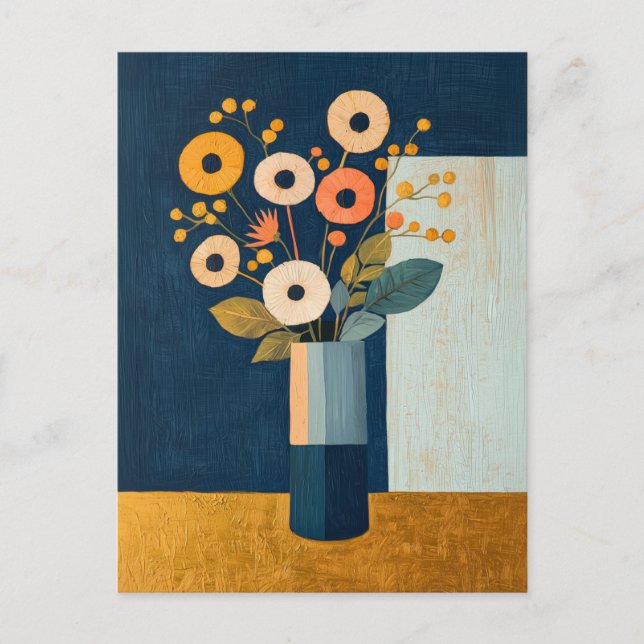 Minimalist Whimsy Flowers No.062 Postcard (Front)
