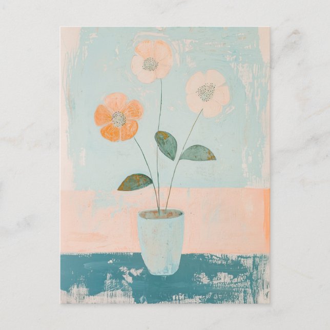 Minimalist Whimsy Flowers No.073 Postcard (Front)