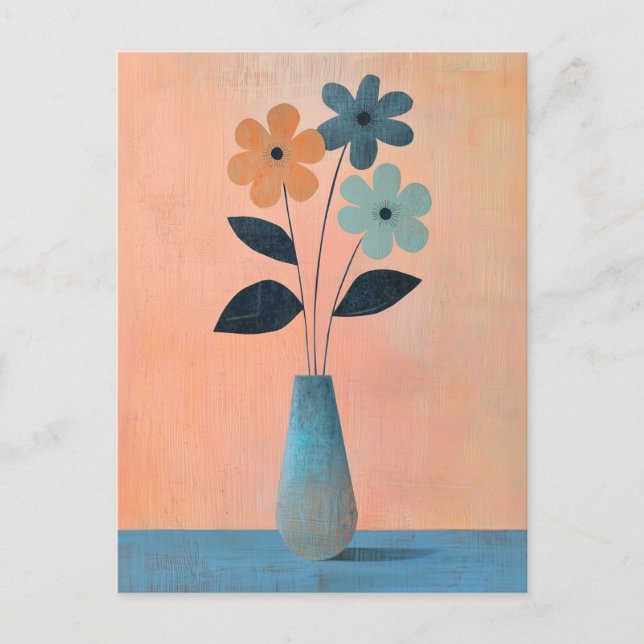 Minimalist Whimsy Flowers No.074 Postcard (Front)
