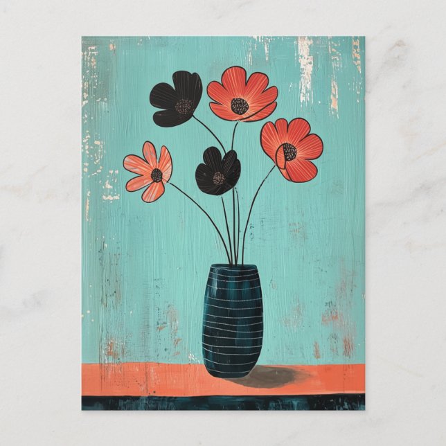 Minimalist Whimsy Flowers No.077 Postcard (Front)