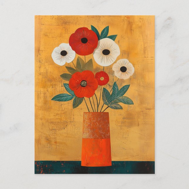 Minimalist Whimsy Flowers No.081 Postcard (Front)