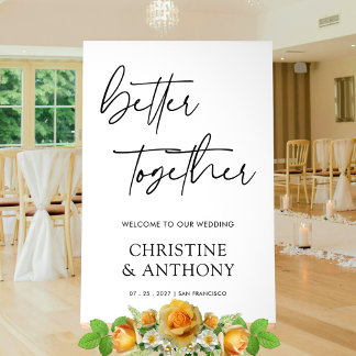 Minimalist White Acrylic Wedding Welcome Sign