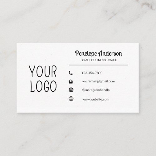 Minimalist White and Black Business Card
