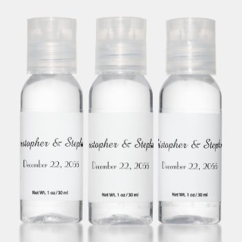 Minimalist White And Black Wedding Favor Set Of 12 Hand Sanitizer by SocolikCardShop at Zazzle