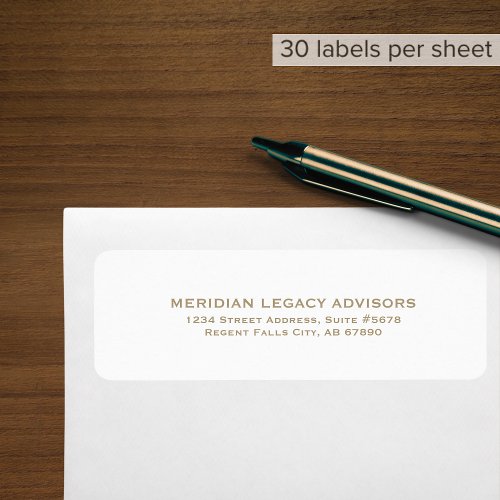 Minimalist White and Gold Return Address Label