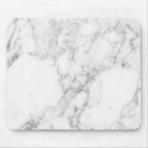 Minimalist White and Gray Marble Mouse Pad