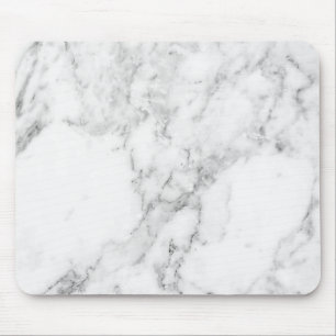 Minimalist White and Gray Marble Mouse Pad