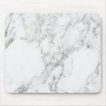 Minimalist White And Gray Marble Mouse Pad by Stormborn at Zazzle