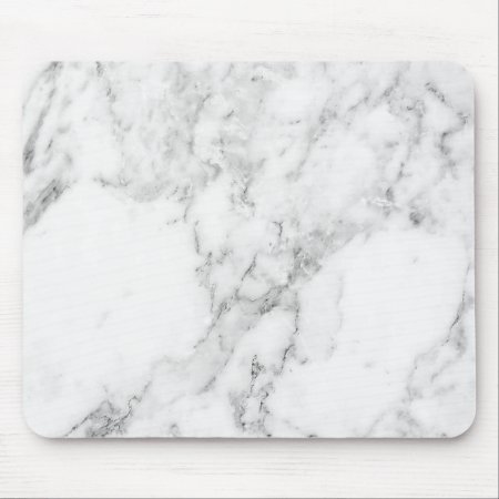 Minimalist White And Gray Marble Mouse Pad