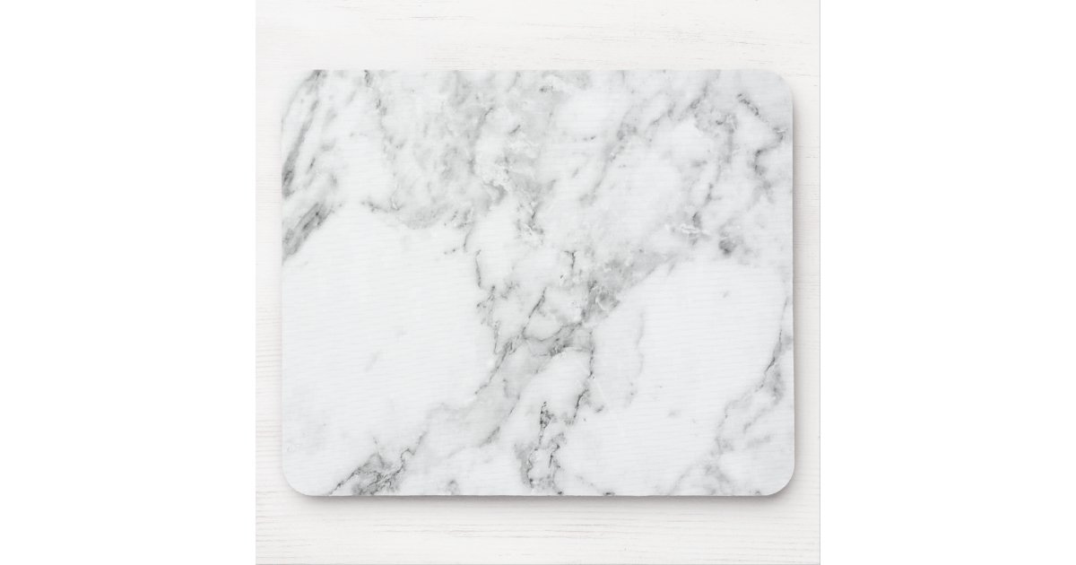Minimalist White And Gray Marble Mouse Pad Zazzle Com