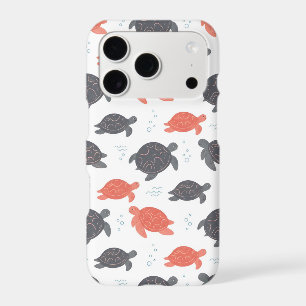 Minimalist White and Gray Sea Turtle Pattern iPhone 17 Pro Case