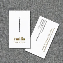 Minimalist White Antique Gold Black Hair Pin Salon