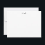 Minimalist White Art Deco Monogram Initials Thank You Card<br><div class="desc">Personalized Minimalist Elegant Art Deco Wedding Monogram Initials Thank You Card in Black Typography on White Background</div>