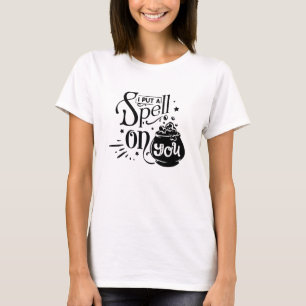 Minimalist White Background graffiti Halloween  T-Shirt