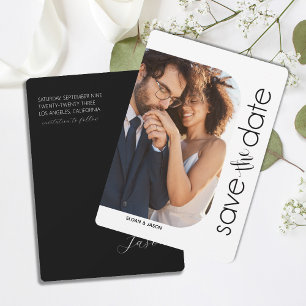 Minimalist White Black Photo Save The Date