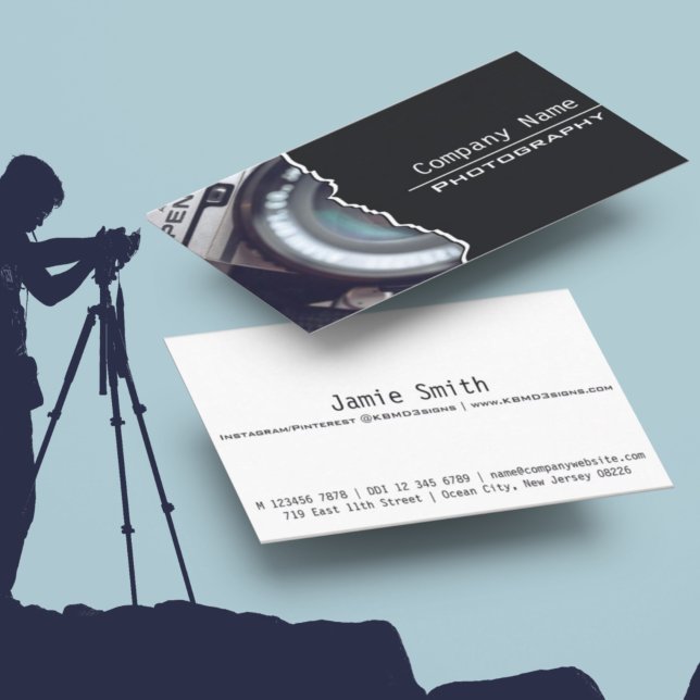 Minimalist White & Black Photography Business Card (Creator Uploaded)