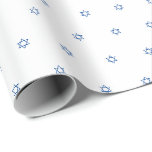 Minimalist white blue Magen David pattern modern Wrapping Paper<br><div class="desc">Minimalist white and blue Magen David pattern modern simple elegant gift Wrapping Paper.

Blue Star of David,  Hebrew Magen David pattern on white background.

This wrapping paper is great for Hanukkah,  Chanukah,  bar mitzvah,  bat mitzvah,  Shabbat and Jewish Holidays.</div>