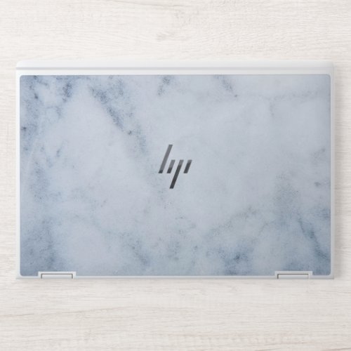 minimalist white blue marble HP laptop skin