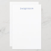 Minimalist White Blue Plain Elegant Modern Name (Front/Back)