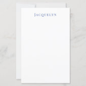 Minimalist White Blue Plain Elegant Modern Name (Front)
