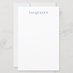 Minimalist White Blue Plain Elegant Modern Name