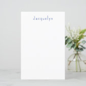 Minimalist White Blue Plain Elegant Modern Name (Standing Front)