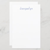 Minimalist White Blue Plain Elegant Modern Name (Front/Back)