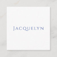 Minimalist White Blue Plain Elegant Modern Name