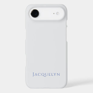 Minimalist White Blue Plain Elegant Modern Name iPhone 17 Air Case