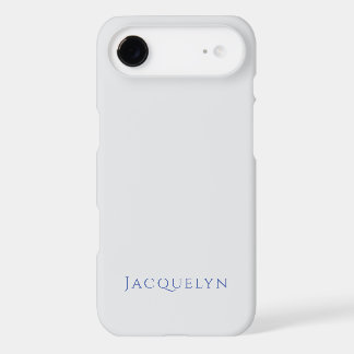 Minimalist White Blue Plain Elegant Modern Name iPhone 17 Air Case