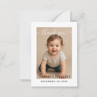 Minimalist White Border Birthday Dinner Photo Note Card