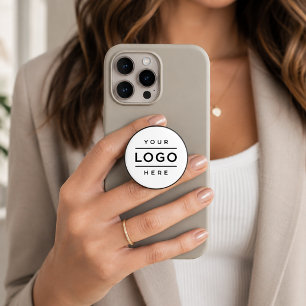 Minimalist White Business Logo Company Branding PopSocket