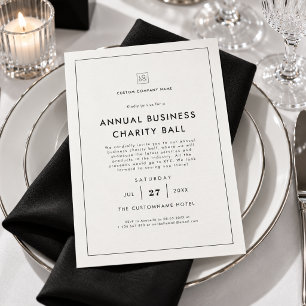 Minimalist White Business Party Event Fundraiser Invitation