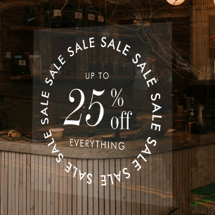 Minimalist White Business Sale Boutique Promotion Window Cling