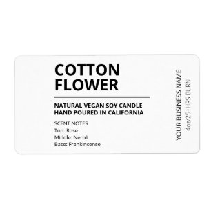 Minimalist White Candle Labels