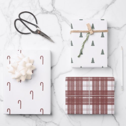 Minimalist White Christmas Wrapping Paper Sheets