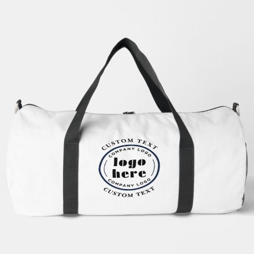 Minimalist White Company Logo Business Promotional Duffle Bag