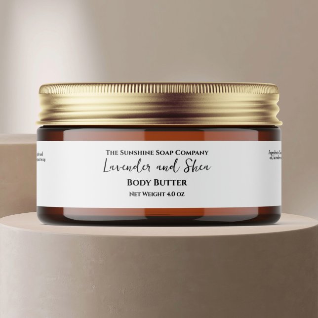 Minimalist White Cosmetics Jar Label (Creator Uploaded)