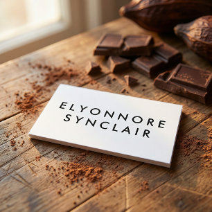 Minimalist White Craft Chocolate Maker QR Code Business Card