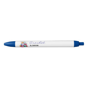 Minimalist white Crochet logo and personalize Pen