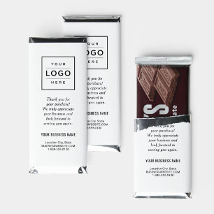 Minimalist White Custom Business Logo Hershey Bar Favors
