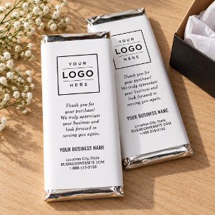 Minimalist White Custom Business Logo Hershey Bar Favors