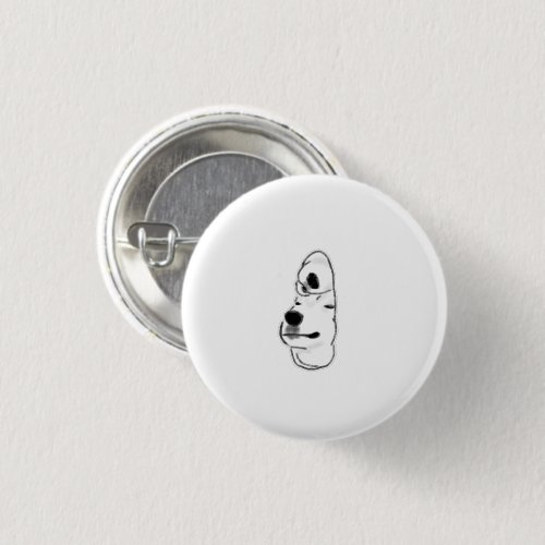 Minimalist White Dog Profile Personalized Gift Button