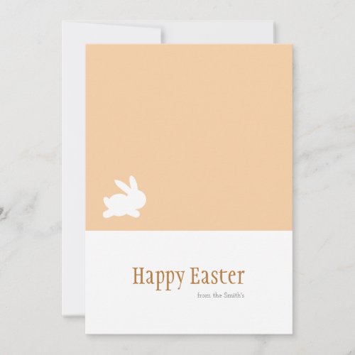 Minimalist White Easter Bunny Happy Easter Holiday Card