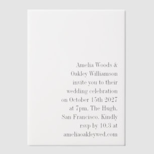 Minimalist White Elegant Stylish Modern Wedding Vellum Invitations